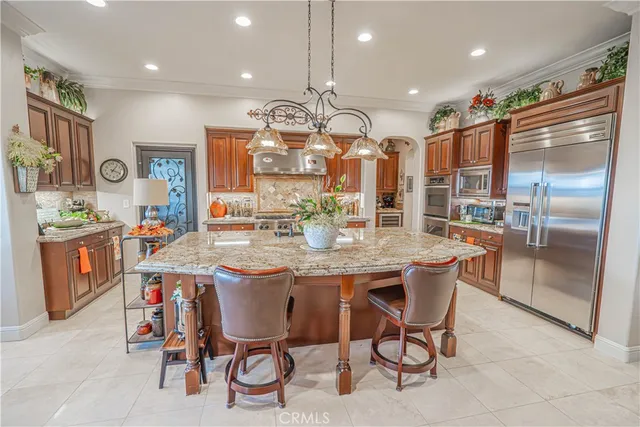 a kitchen with lots of counter top space