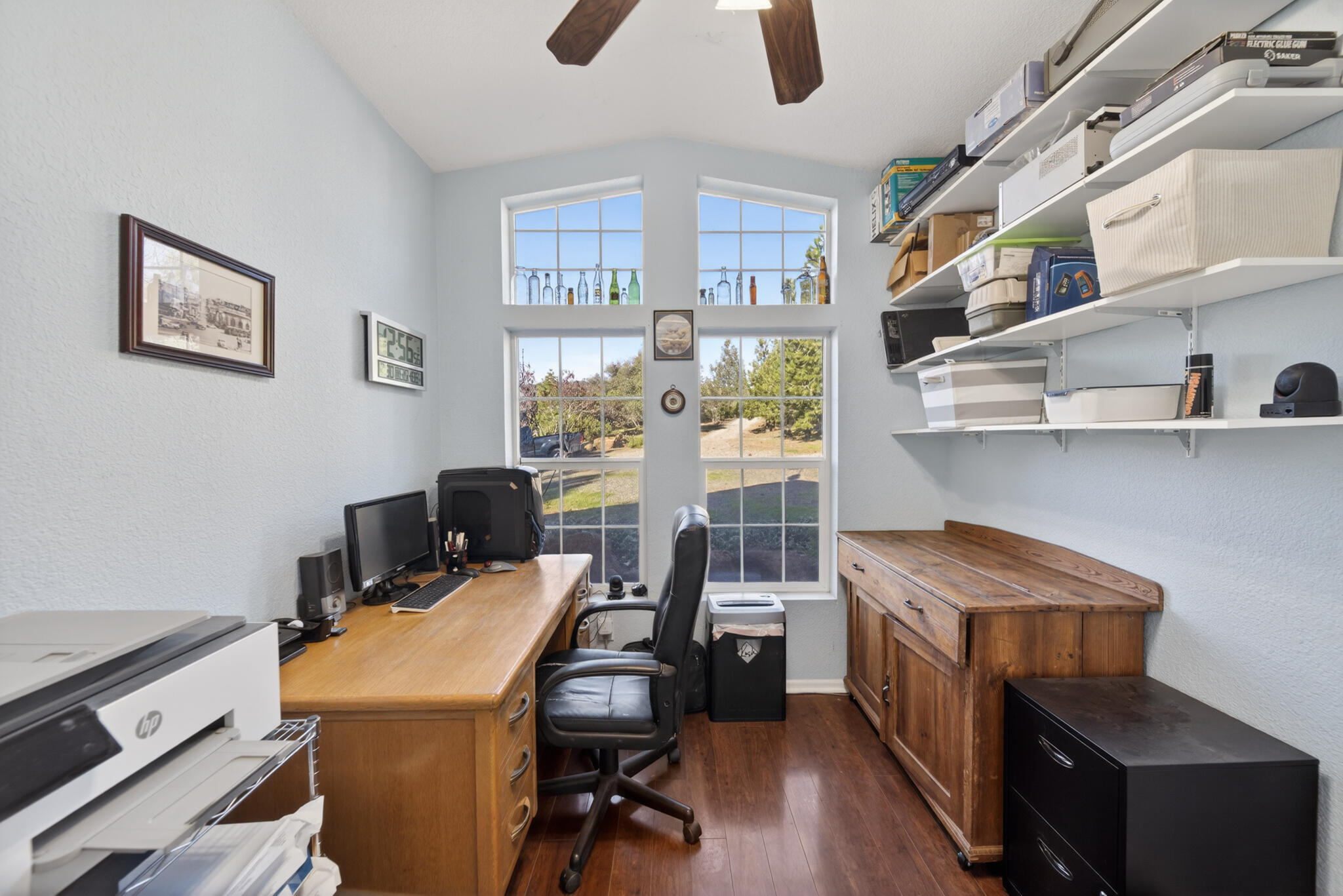 32017 Rock Creek Road Manton, CA 96059 - Photo 24 of 57 a view of a workspace with furniture and a window