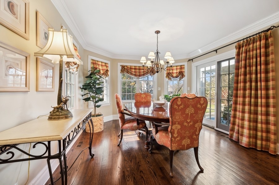 632 Chatham Road Glenview, IL 60025 - Photo 13 of 52 a view of a dining room with furniture window and wooden floor