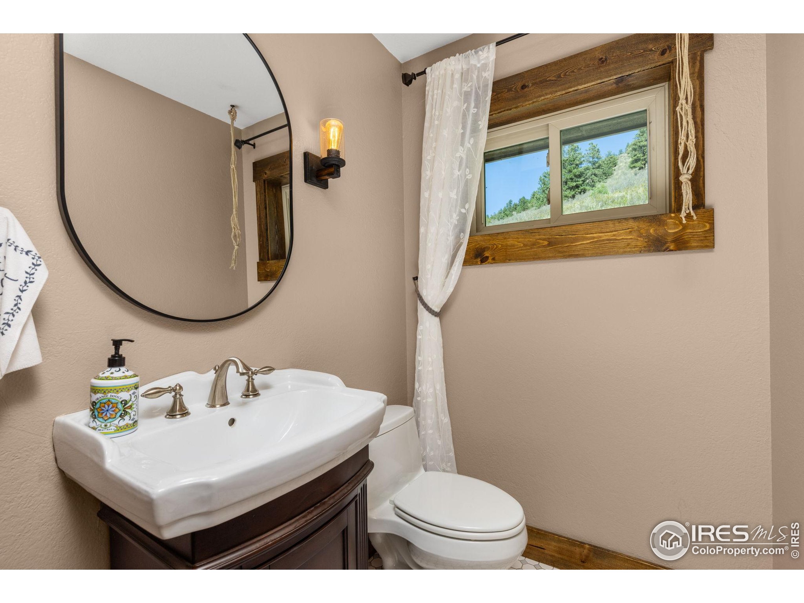 681 Bitterroot Gulch Road Loveland, CO 80537 - Photo 21 of 47 a bathroom with a sink and a mirror