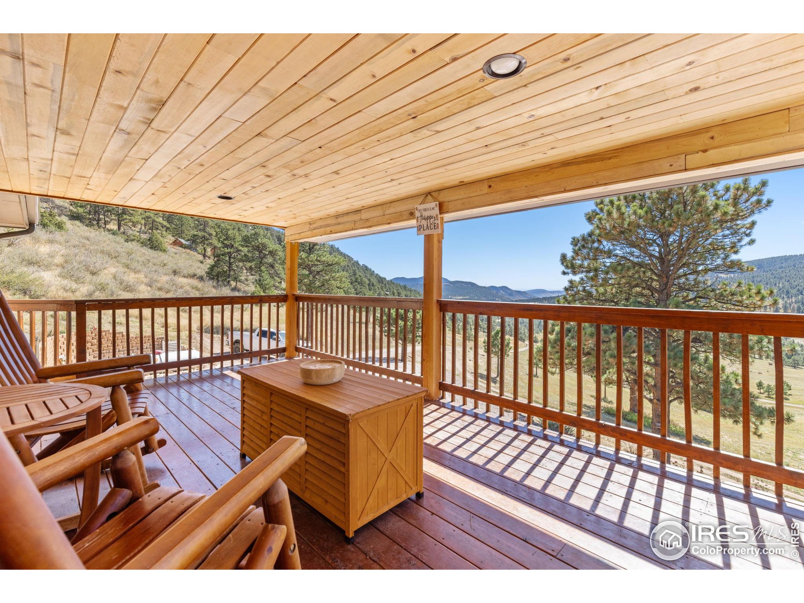 681 Bitterroot Gulch Road Loveland, CO 80537 - Photo 8 of 47 a view of a two chairs in the balcony