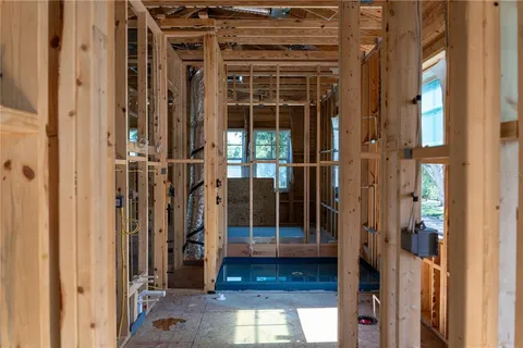 a view of a backyard with a garden