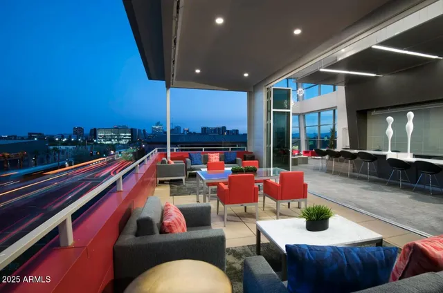 a outdoor space with furniture