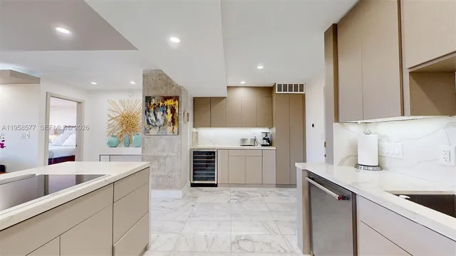 a view of a dining room with furniture and a livingroom