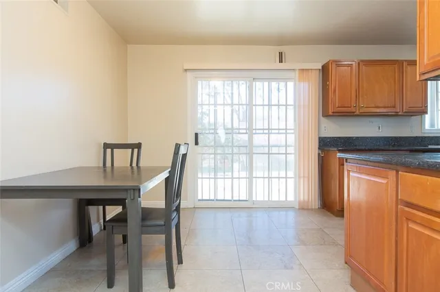 a view of a room with a window