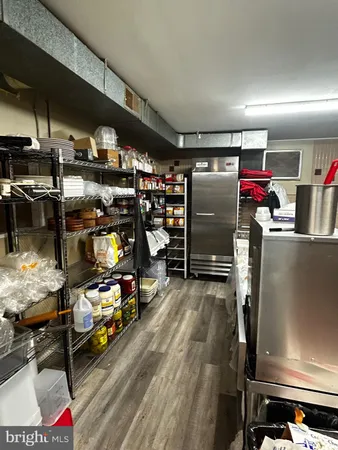 a storage room with furniture