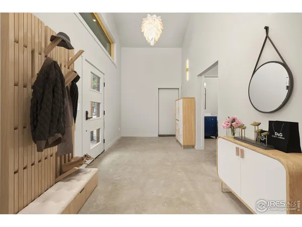 a view of a living room and a bathroom