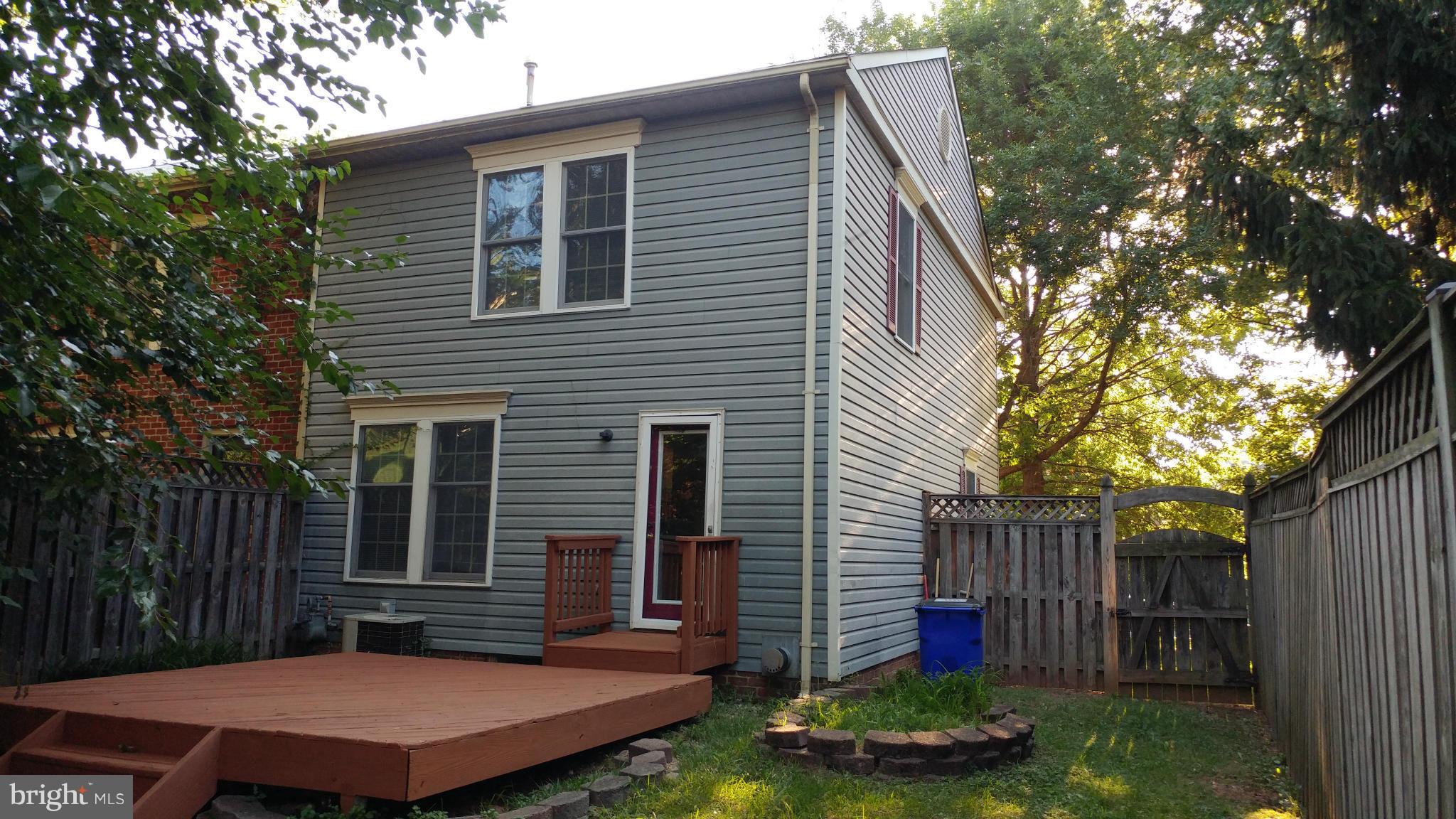 Deck and fenced yard