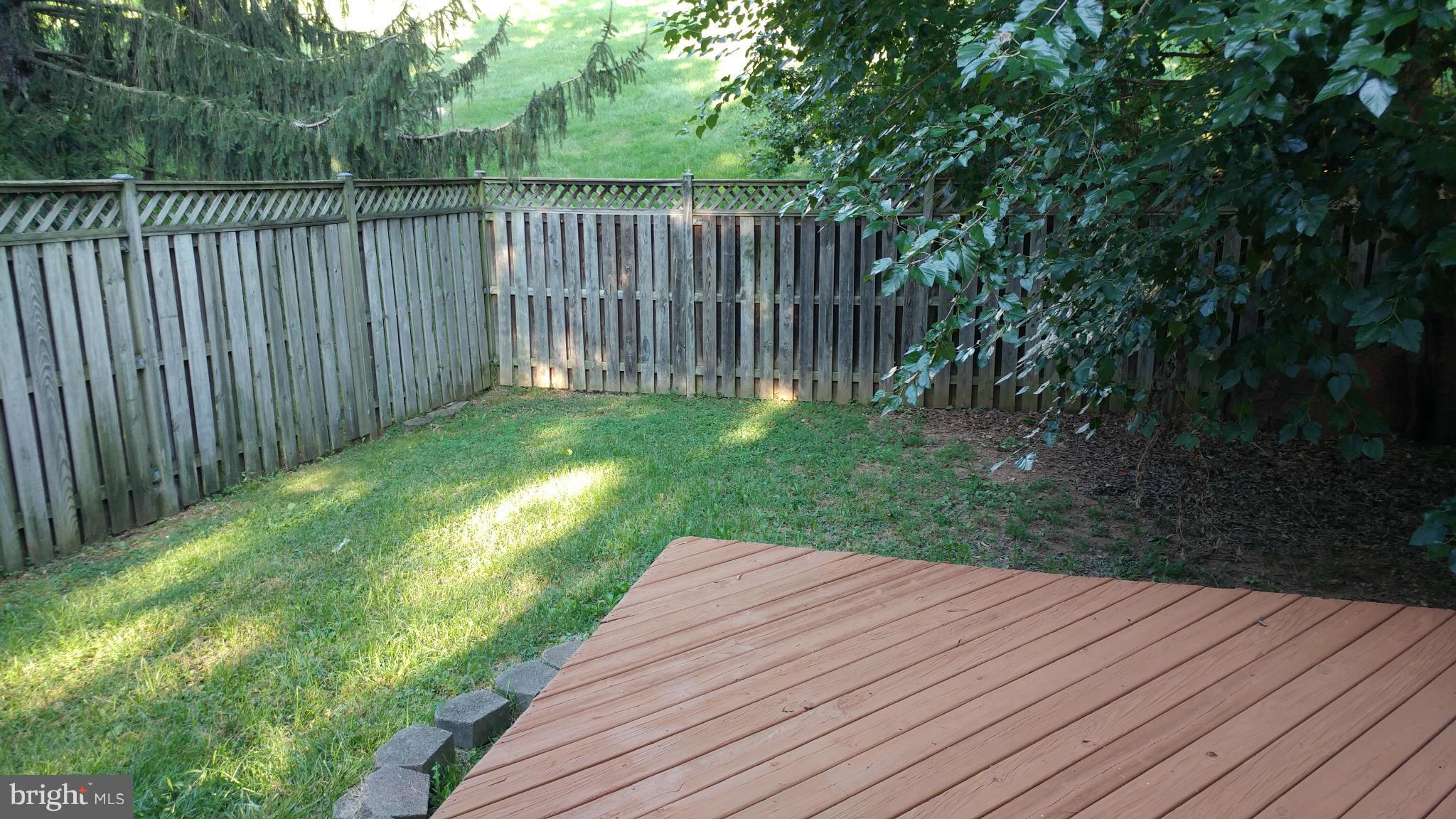 View from deck towards rear yard