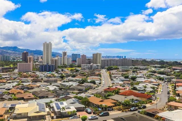 an aerial view of a city with lot of buildings