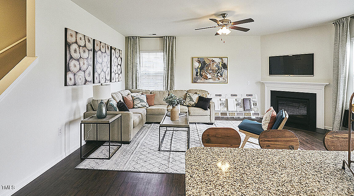 1733 Post Oak Drive Haw River, NC 27258 - Photo 6 of 26 a living room with furniture and a fireplace