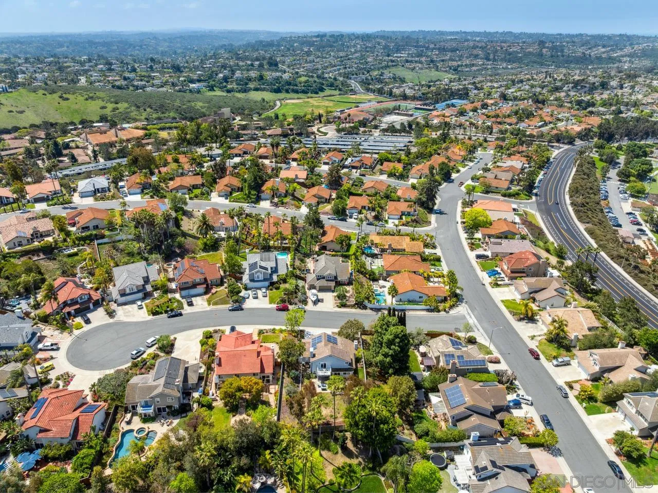 7914 Corte Cardo Carlsbad, CA 92009 - Photo 59 of 61 an aerial view of residential houses with outdoor space
