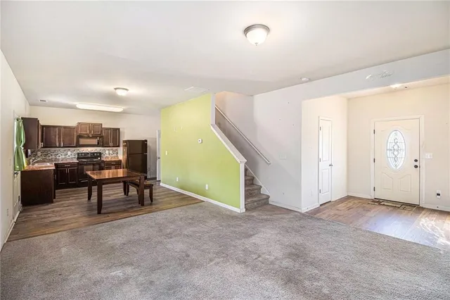 a view of a room with furniture