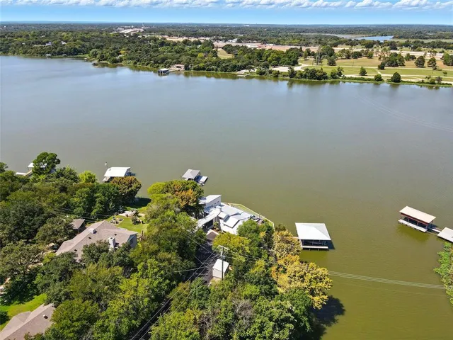 a view of a lake with a mountain in the background