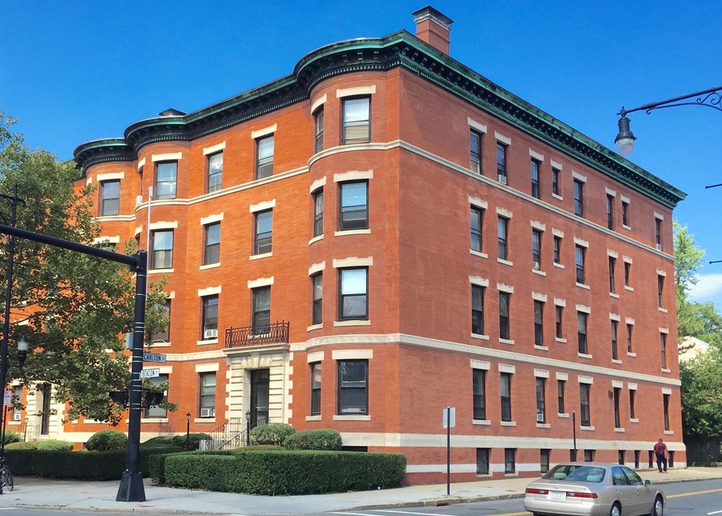 a front view of a building