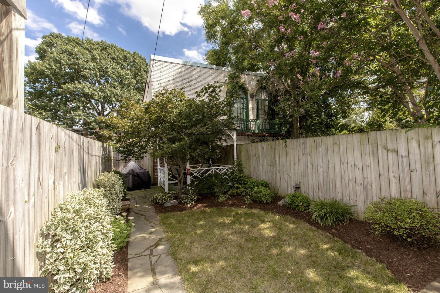 245 10th Street Northeast Washington, DC 20002 - Photo 16 of 17 a view of a backyard with potted plants and large tree