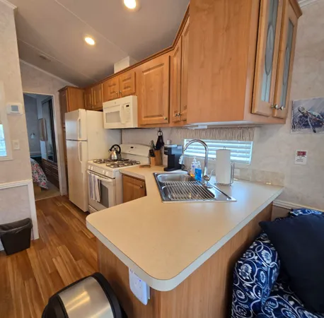 a kitchen with a sink a stove and refrigerator