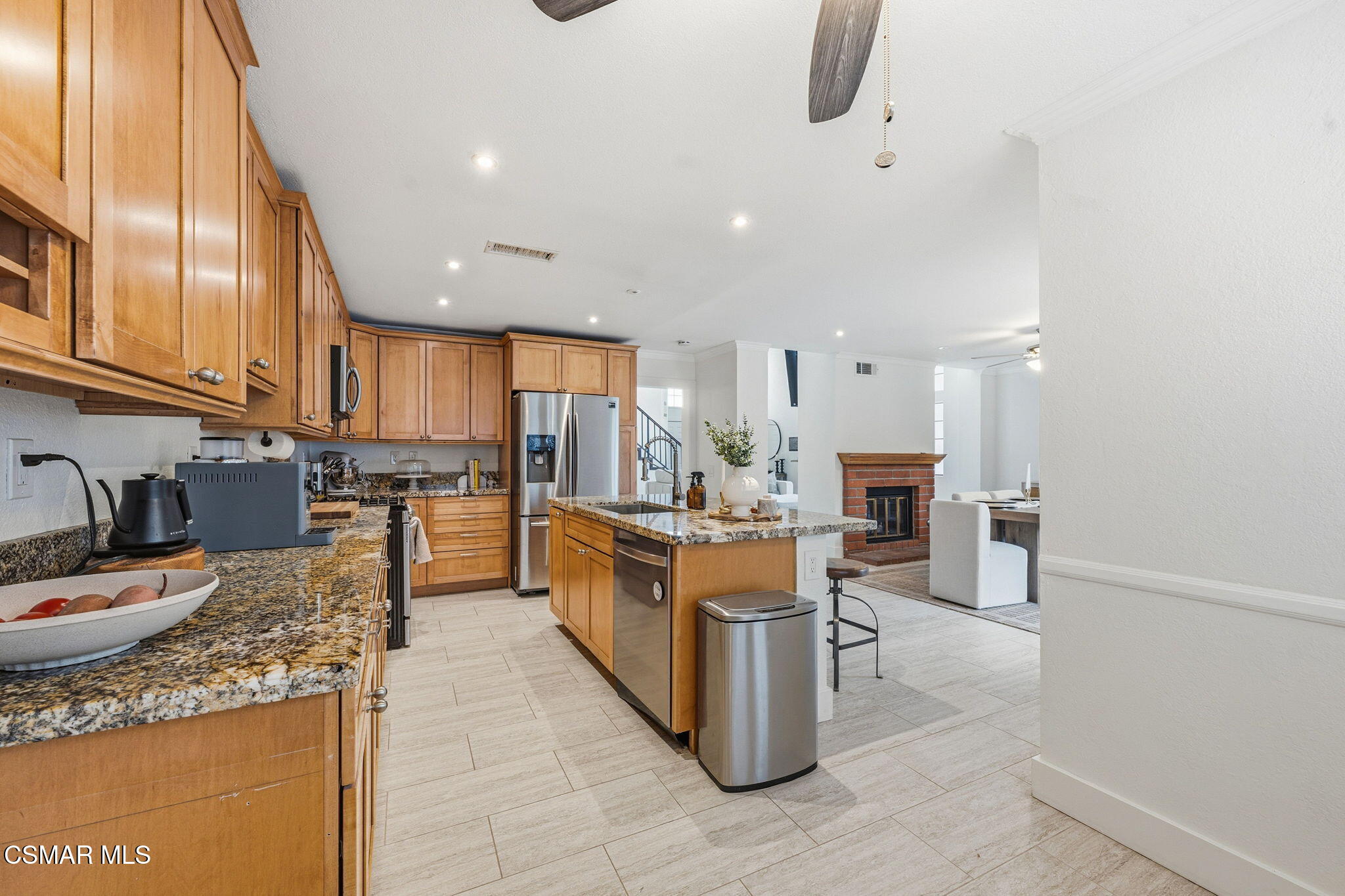 847 Links View Drive Simi Valley, CA 93065 - Photo 19 of 45 a large kitchen with stainless steel appliances kitchen island granite countertop a large counter top stainless steel appliances and cabinets