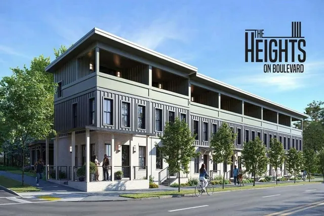 a front view of a building