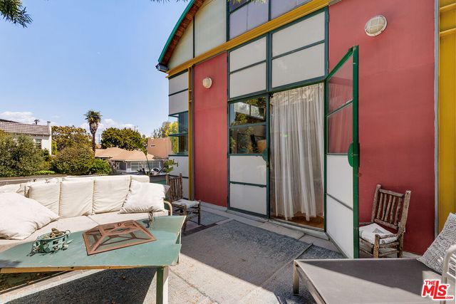 a view of an outdoor sitting area