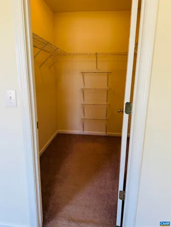 an empty room with a door
