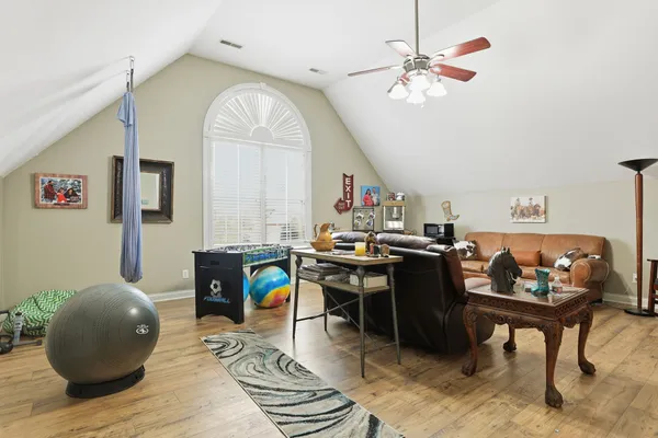 a living room with furniture