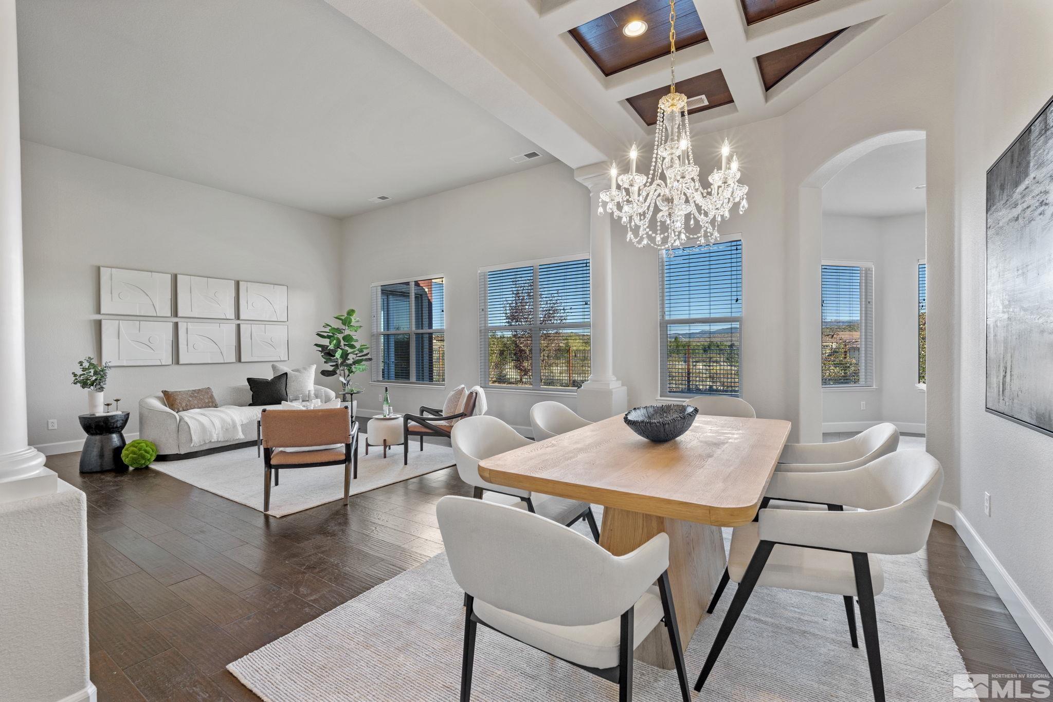 14760 Chateau Avenue Reno, NV 89511 - Photo 7 of 38 a dining room with furniture a livingroom and chandelier