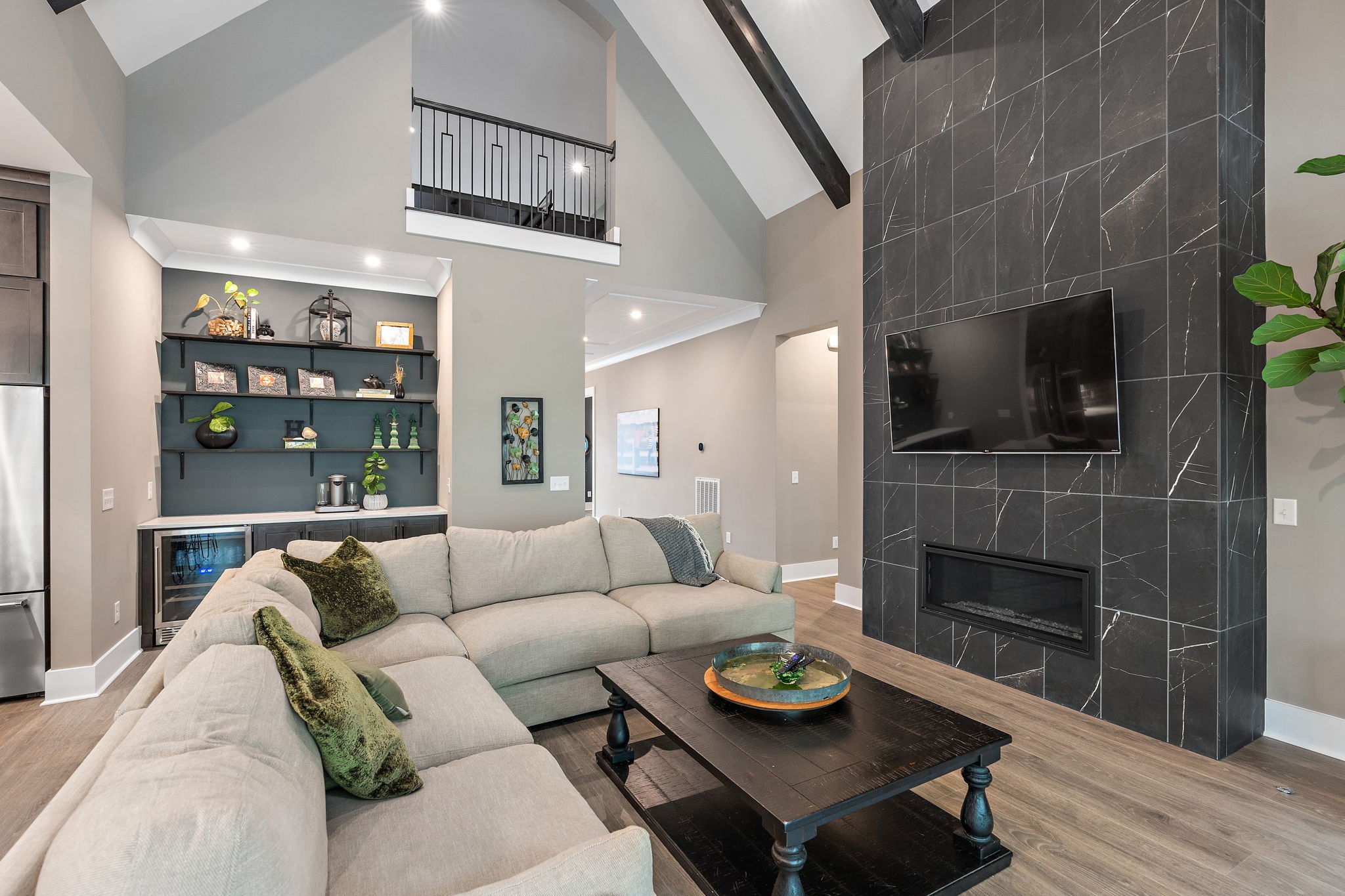 7276 Murrel Drive Franklin, TN 37064 - Photo 9 of 62 a living room with furniture and a fireplace