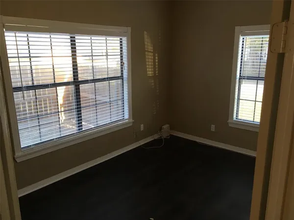 a view of a room that has a window in it