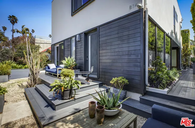 a view of a chairs in a patio