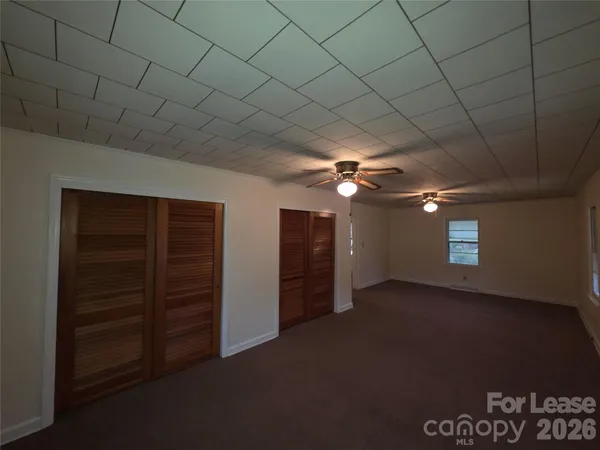 an empty room with closet