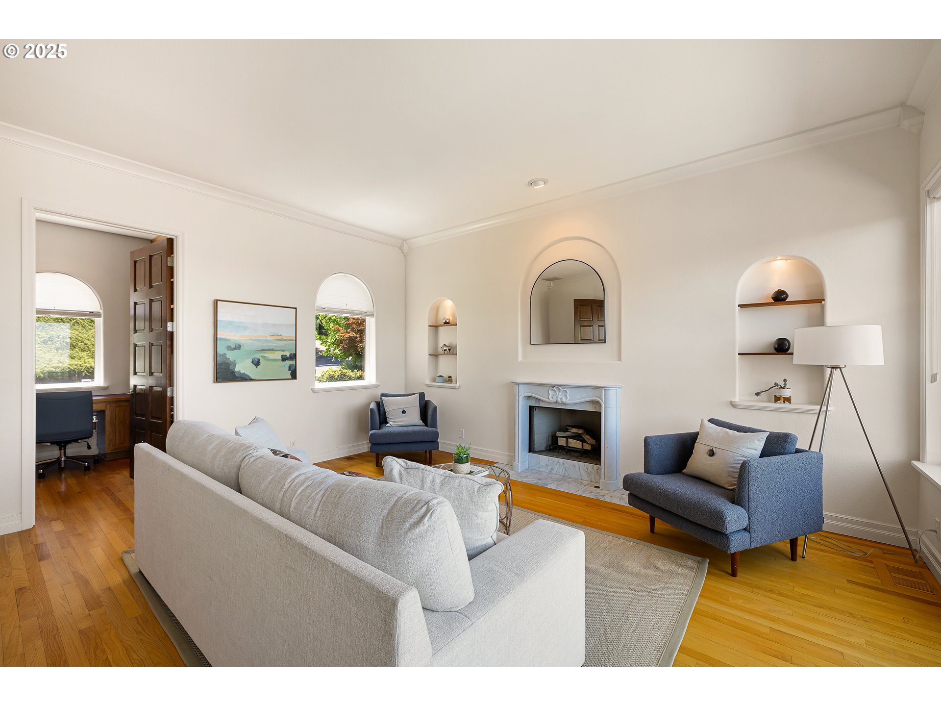 2647 West 29th Avenue Eugene, OR 97405 - Photo 18 of 48 a living room with furniture and a fireplace