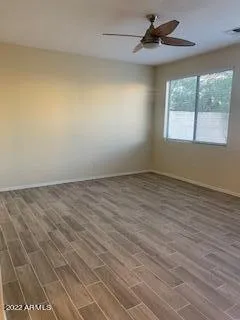 an empty room with a window