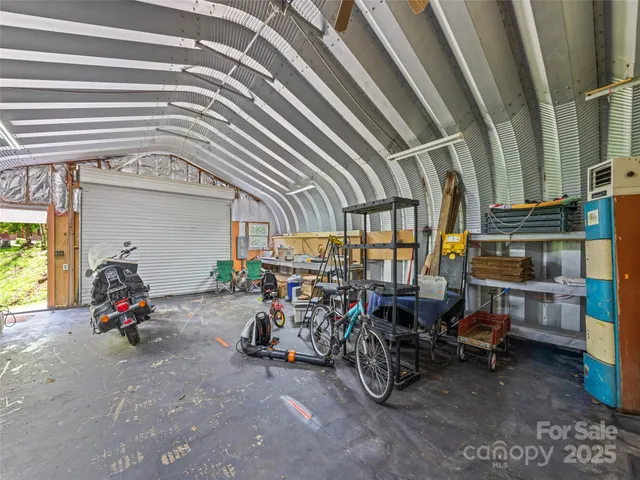 a view of bike storage and utility room