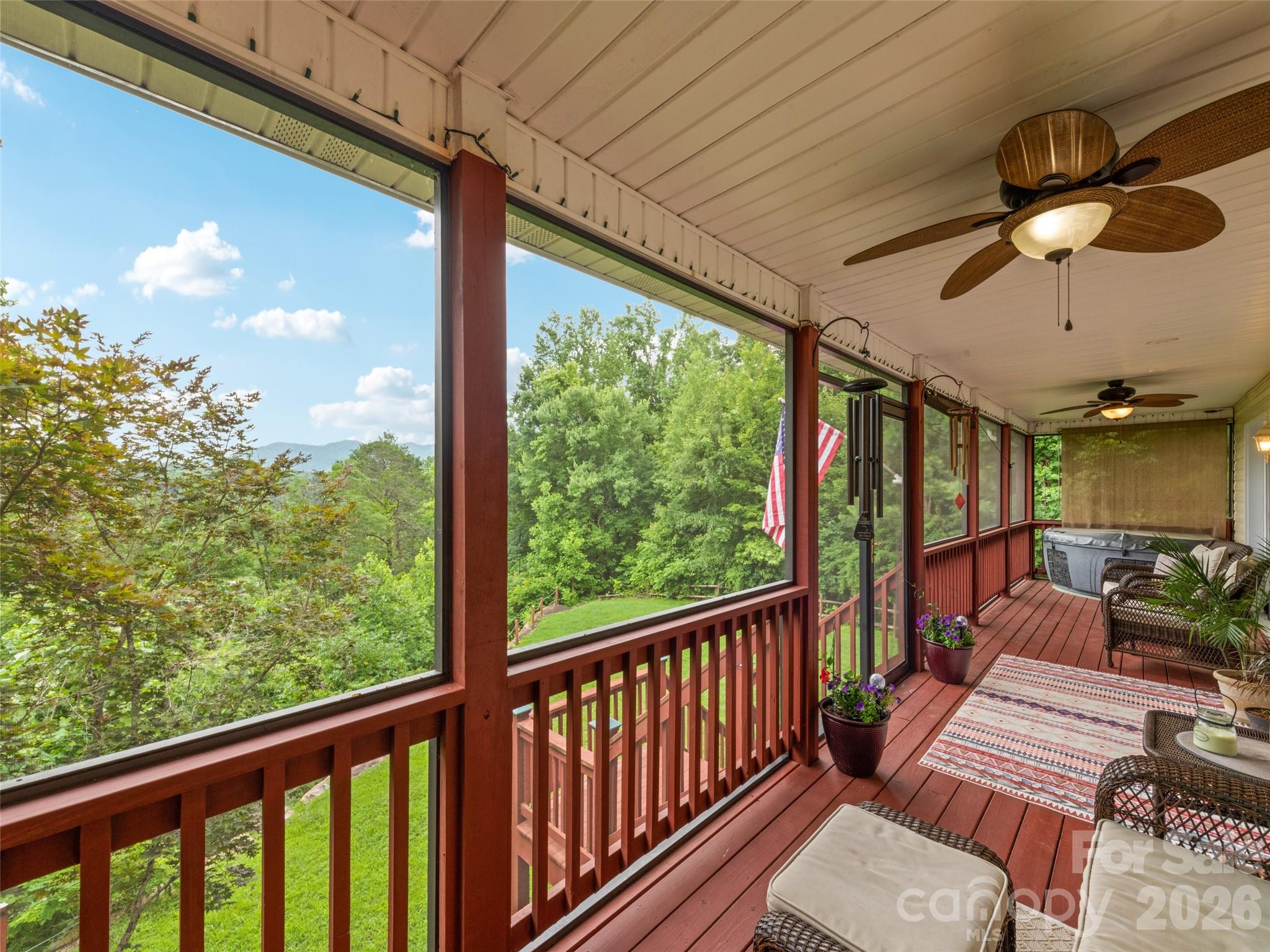 70 Lollis Lane Bryson City, NC 28713 - Photo 6 of 39 a view of a balcony with furniture