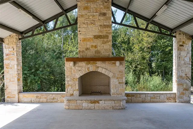 a view of a swimming pool with an ocean view