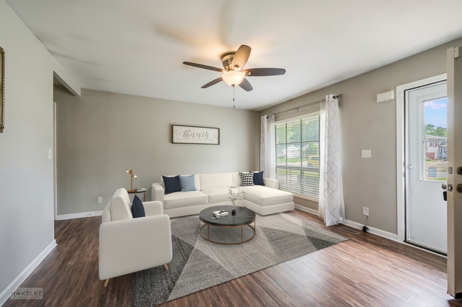 1270 Post Road Aurora, IL 60506 - Photo 4 of 18 a living room with furniture and a large window with wooden floor