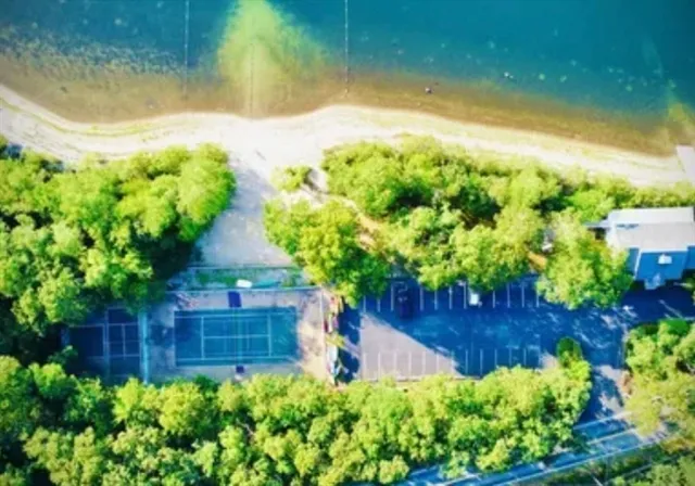 a view of a lake from a balcony