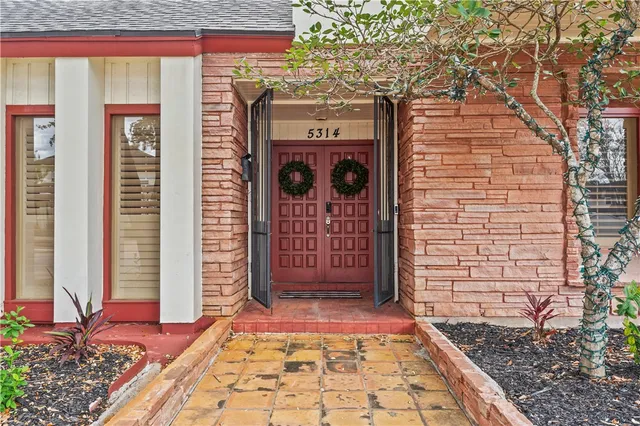 a view of an entrance door of the house