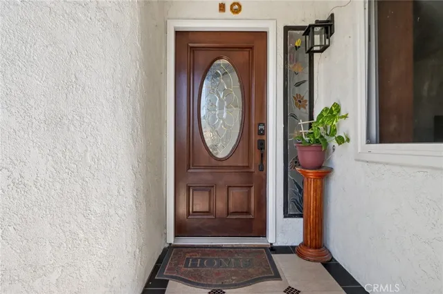 a view of a hallway with entryway