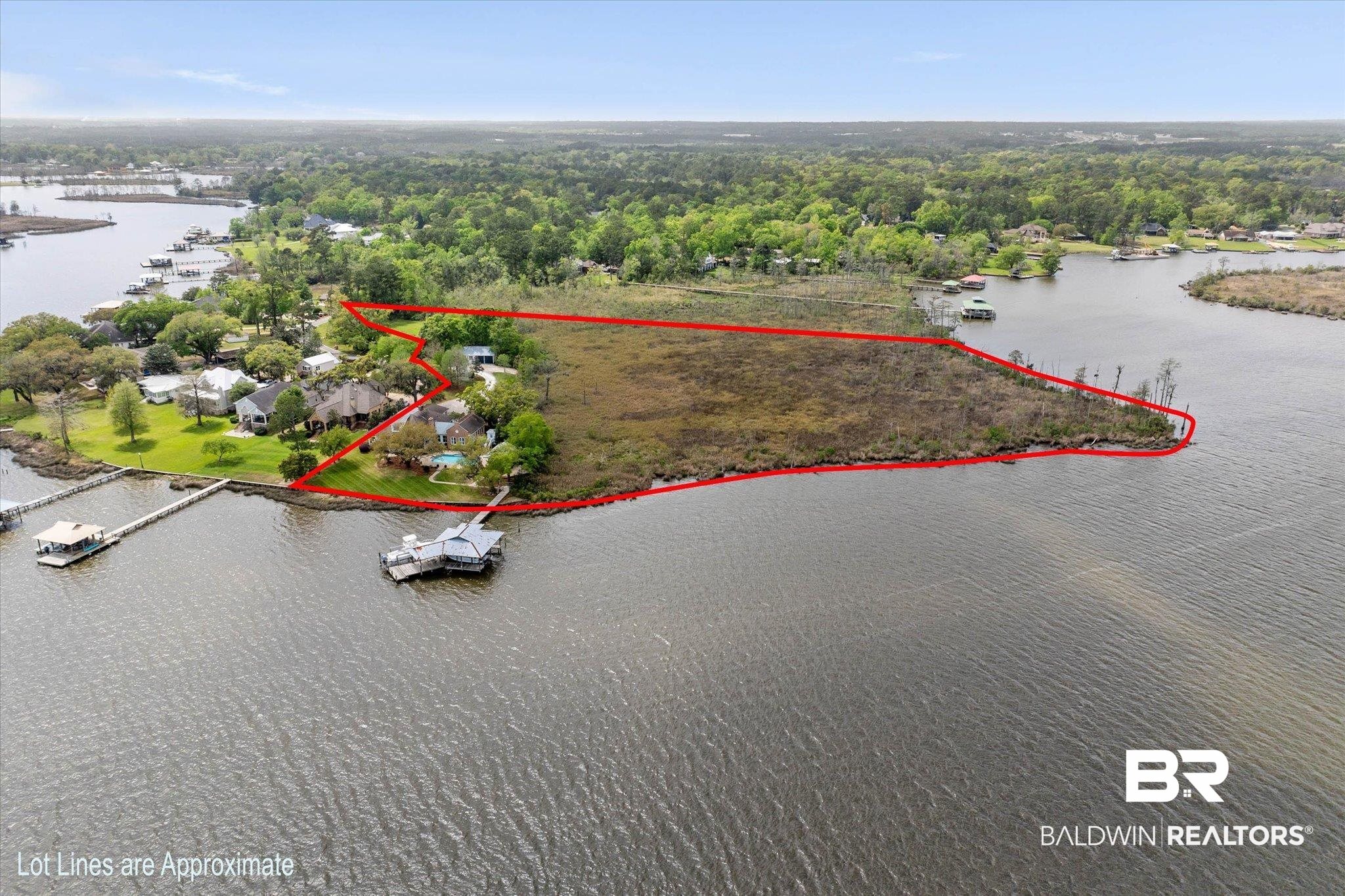 3500 Higgins Road Mobile, AL 36619 - Photo 48 of 54 View of property location featuring a nearby body of water and property boundaries highlighted