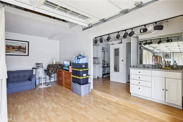 a living room with furniture