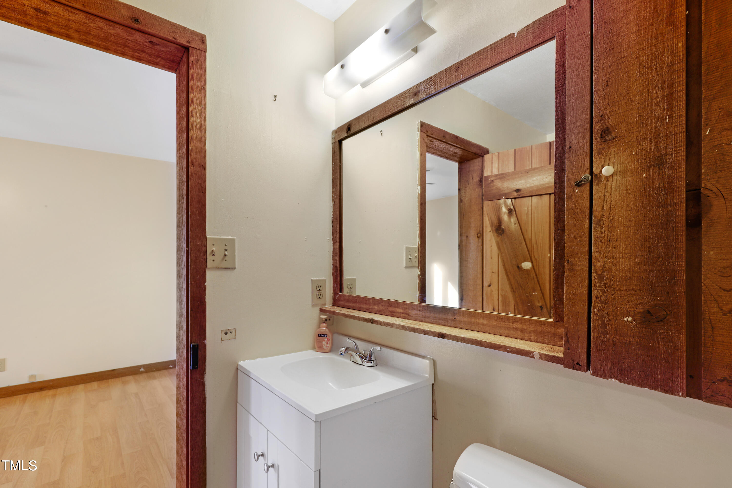 316 Clark Lake Road Durham, NC 27707 - Photo 47 of 65 a bathroom with a sink a mirror and a bathtub