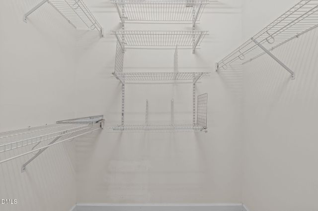 a view of small space with racks on the wall