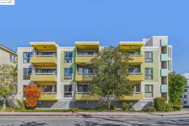 a front view of a multi story building