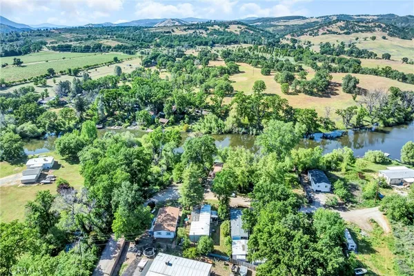 an aerial view of residential house with outdoor space