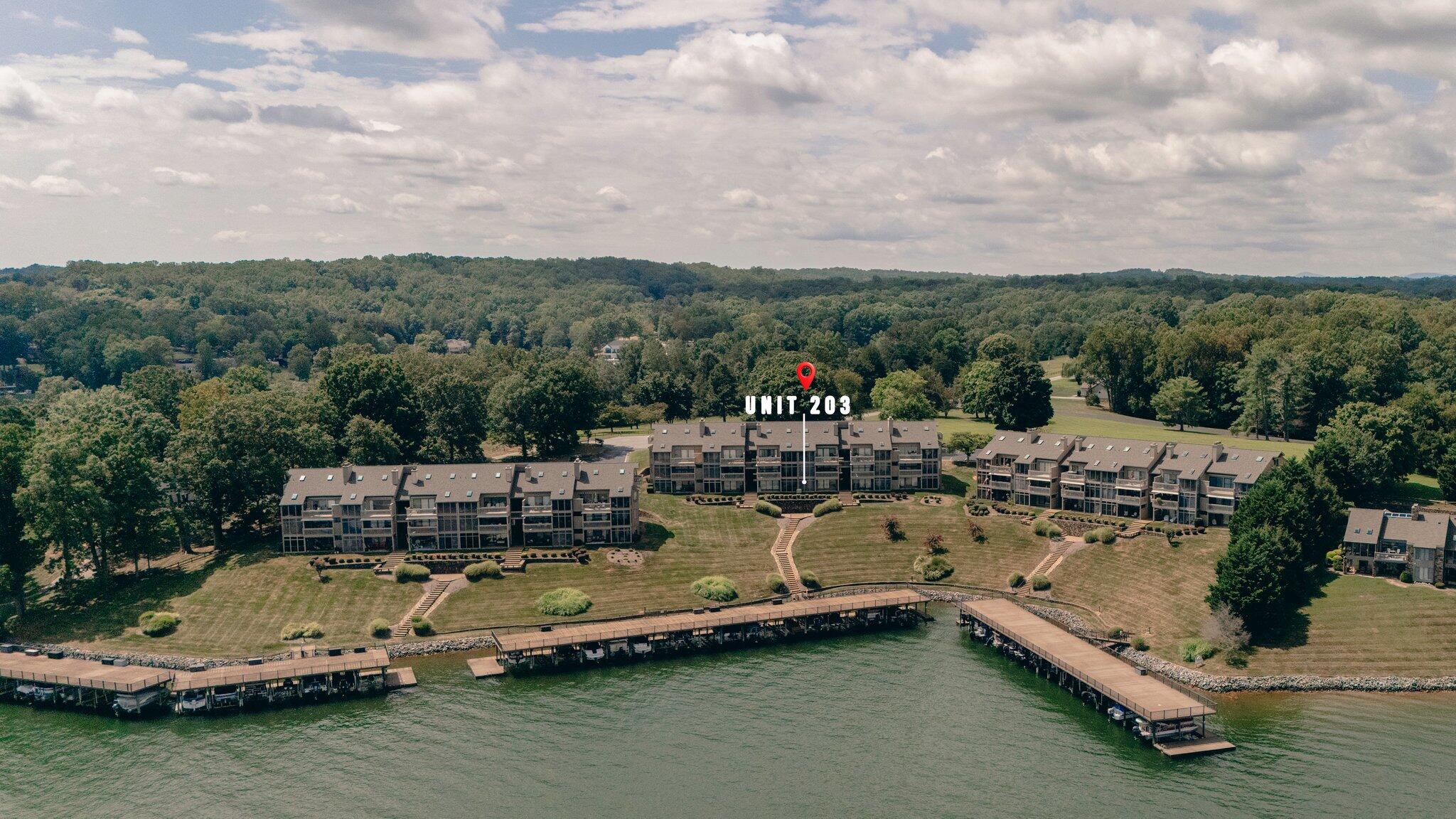845 Gangplank Road, Unit 203 Moneta, VA 24121 - Photo 41 of 46 an aerial view of a house with a garden lake view