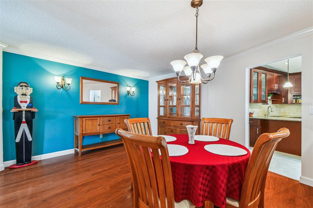 6006 Redhawk Drive New Port Richey, FL 34655 - Photo 16 of 90 a dining room with furniture a mirror and wooden floor