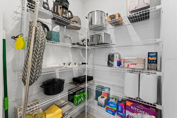 an aerial view of a house with a garden