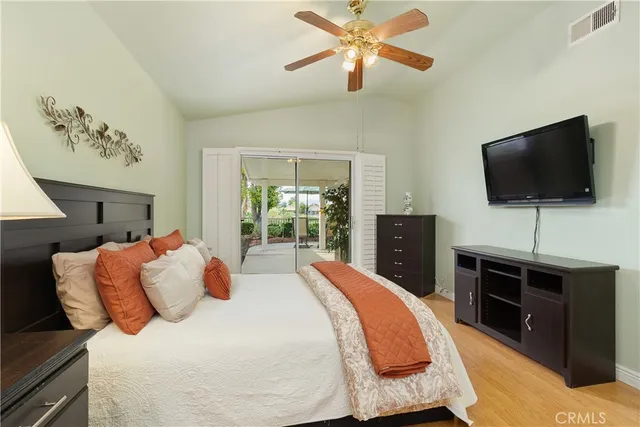 a bed room with a bed and furniture